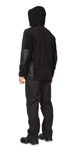 Куртка "Кеми" флисовая с капюшоном чёрная