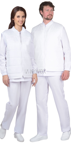 Жилет утепленный МИШЛЕН универсальный белый на подкладке