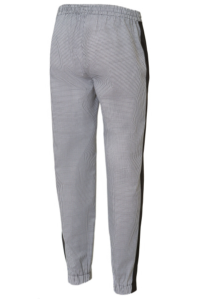 Брюки РИСТРЕТТО ШЕФ джоггеры черные/клетка мелкая