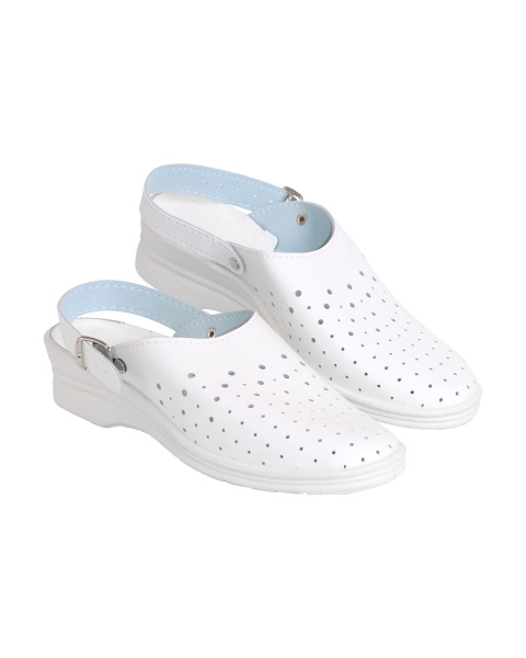 Сабо женские, искусственная кожа, ПВХ, белый