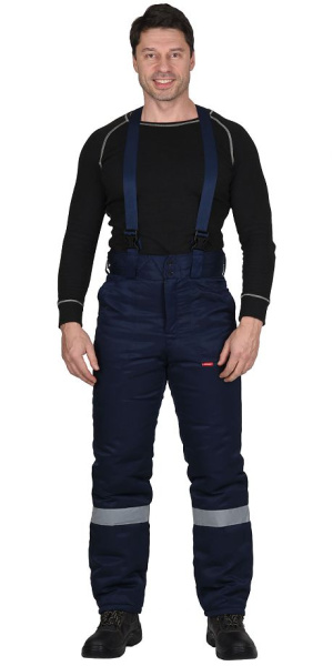 Костюм зимний "Рост-Норд" куртка брюки, темно-синий с васильковым, СОП, тк. Гретта