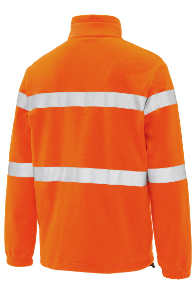 Куртка ЮНИОНВОРКВЕАР Хай-Вис (UNIONWORKWEAR Hi-Vis) флисовая со световозвращающими полосами оранжева