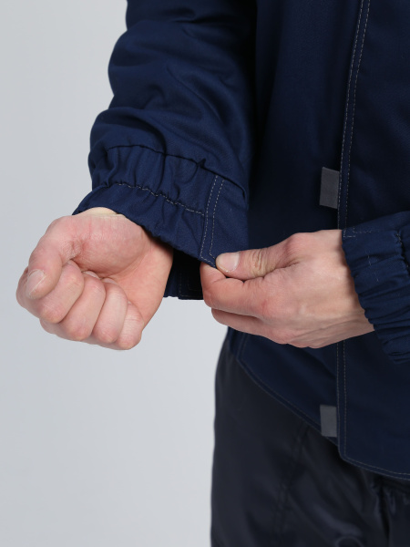 Куртка зимняя укороченная "Флофт" Премиум (тк.Смесовая,240), т.синий/васильковый/серый