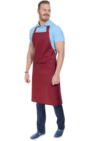 Фартук «BARISTA» с нагрудником, цвет burgundy (бордо)