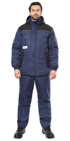 Костюм "КОМФОРТ" зимний, куртка, брюки, синий с чёрным