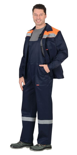 Костюм "Стройград" куртка, п/к, т.синий с оранжевым СОП 50мм