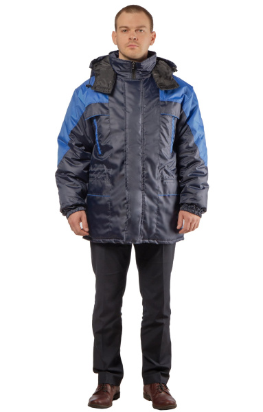 Куртка СИТИ НЬЮ утепленная темно-синяя-василек