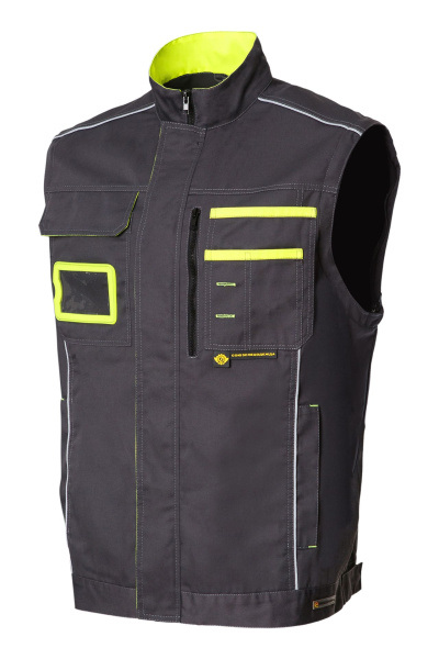 Костюм НЭКСТ (NEXT), куртка с отстегивающимися рукавами, брюки, графит/лимонный