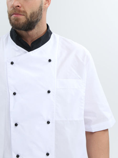 Костюм повара с коротким рукавом Шоколад (тк.ТиСи), черный/белый