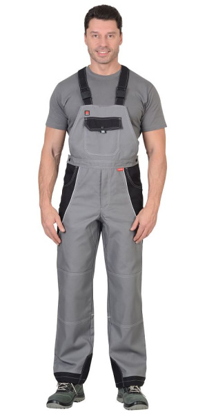 Костюм "Пекин" куртка кор. (чз), п/к, серый с черным пл. 275 г/кв.м