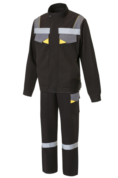 Костюм "Энерджи", куртка, п/к, черный/желтый