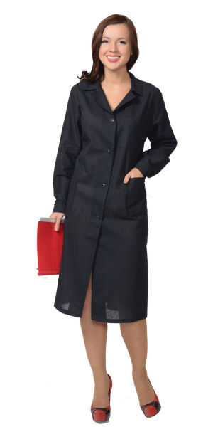Халат женский х/б бязь, черный