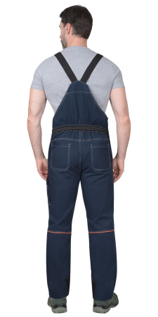 Полукомбинезон ШАТЛ-РОСС синий с черным, 80% х/б, пл. 260 г/кв.м