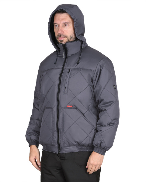 Куртка зимняя "ПРАГА-ЛЮКС" тёмно-серый баклажан