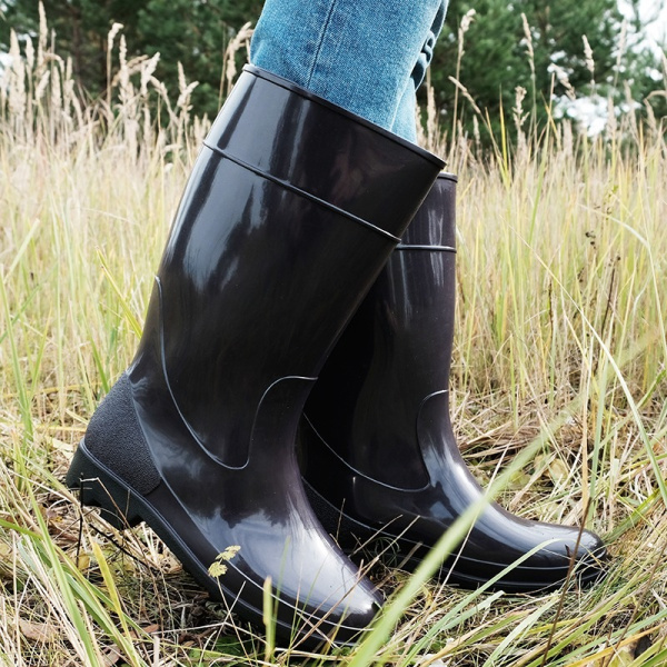 Сапоги высокие ПВХ (STEP) женские (арт. А-34) , цвета в ассортименте (уп. 12 пар)