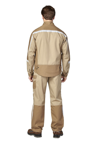 Костюм рабочий мужской летний "Финикс", куртка, брюки, цвет бежевый/темно-бежевый