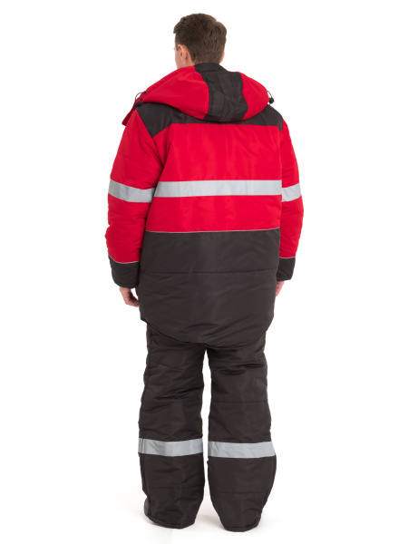 Костюм зимний «НордМен», куртка, п/к, красный/чёрный