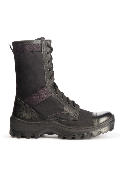 Ботинки БУТЕКС ОХРАННИКА с высокими берцами комбинированные натуральная кожа/Оксфорд мод 35 черные