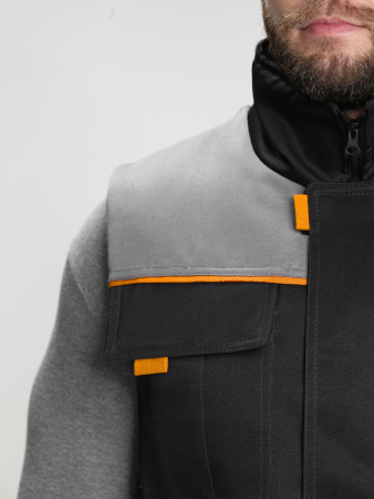 Жилет утепленный "Флофт" (тк.Смесовая,210), черный/серый