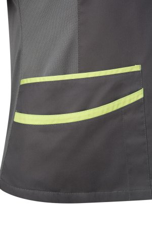 Блуза ЛИНДРЕД (Lindred) ОРИОН женская серая/лимонная, рукав короткий