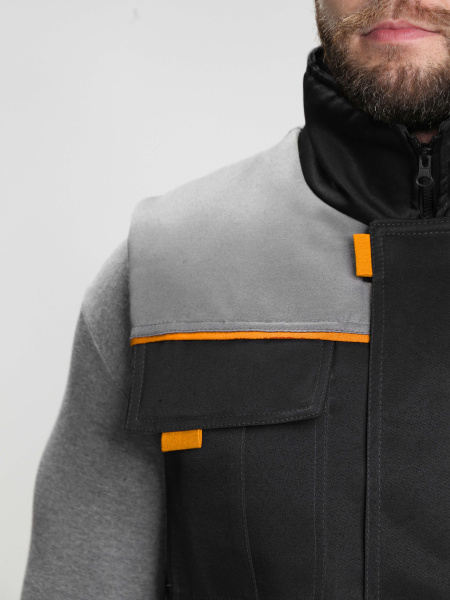 Жилет утепленный "Флофт" (тк.Смесовая,210), черный/серый