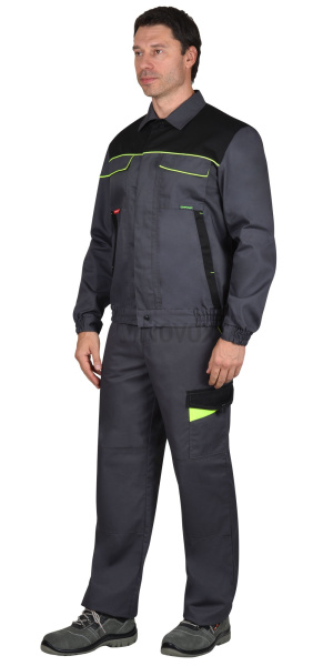 Куртка "ХОВАРД-МАСТЕР" кор. т.серая с черной и лимонной отделкой (ЧЗ)