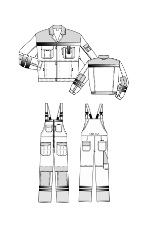 Костюм "Профессионал-2", куртка, п/к, с СВП (СОП) оранжево-черный