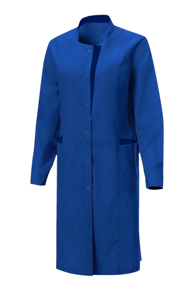 Халат ЭВЕЛИН с длинным рукавом женский василек/темно-синий