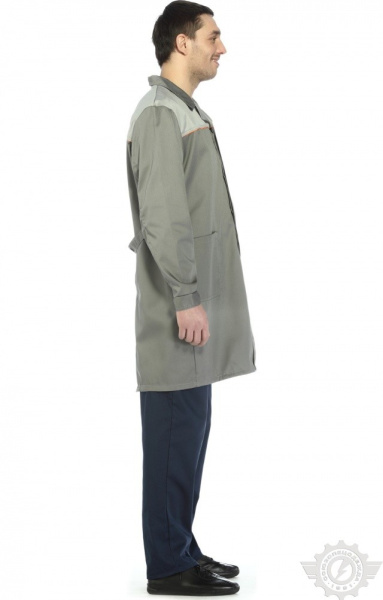 Халат "Профессионал" мужской темно-серый со светло-серым