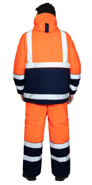 Костюм "МАГИСТРАЛЬ-3-РОСС" куртка, п/к, синий с оранж. и СОП 50мм