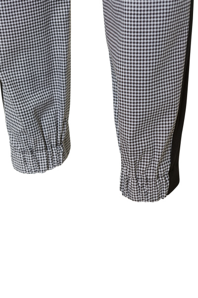 Брюки РИСТРЕТТО ШЕФ джоггеры черные/клетка мелкая