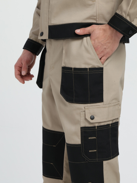 Костюм Вест IMP (тк.Канвас,260) брюки, бежевый/черный