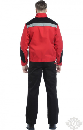 Костюм "Арго", куртка, п/к, черно-красный