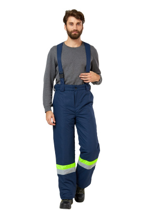 Костюм рабочий мужской зимний "Илион" цвет синий/неон