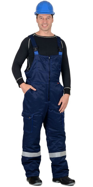 Костюм зимний "ТИТАН" куртка дл., полукомбинезон, цв. т.синий/василек