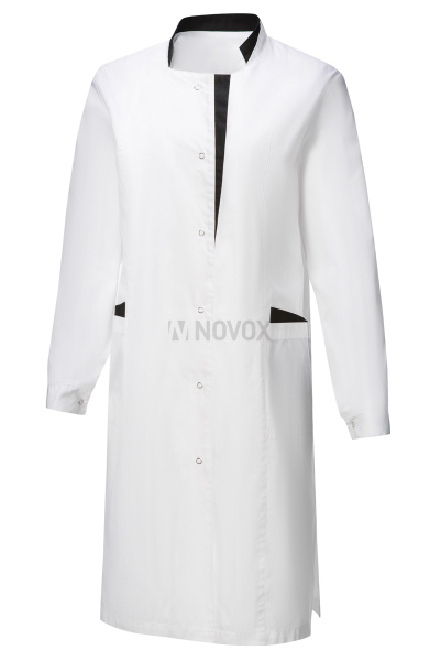 Халат ЛИНДРЕД ЭВЕЛИН длинный рукав белый/черный