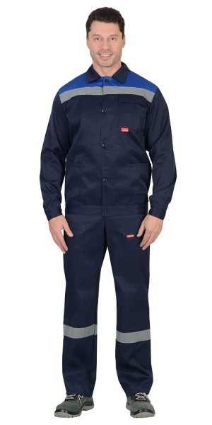 Костюм "Стройград" куртка, п/к синий с васильковым СОП 50мм