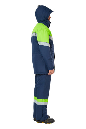 Костюм рабочий мужской зимний "Илион" цвет синий/неон