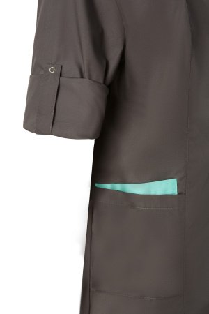 Халат ЭВЕЛИН женский рукав 3/4 графит/мятный