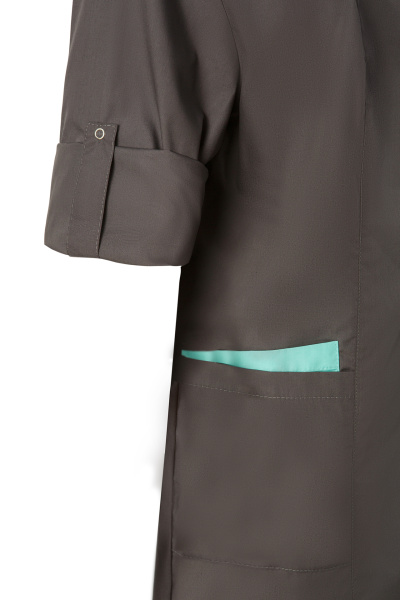 Халат ЭВЕЛИН женский рукав 3/4 графит/мятный