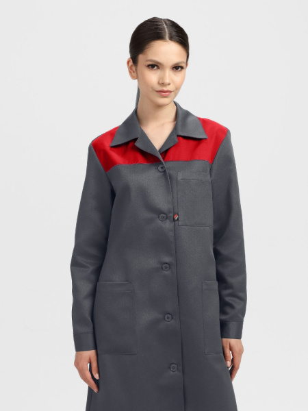 Халат женский Легион (тк.Смесовая,210), т.серый/красный