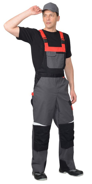 Полукомбинезон "Фаворит-Мега", серый с красным, черным, СОП