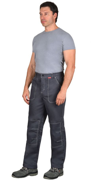 Костюм "Фаворит-Люкс" куртка кор. (чз), брюки, т.серый с серым