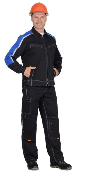 Костюм "ДЖЕТ" куртка, п/к 100% Х/Б, т.синий, васильковый