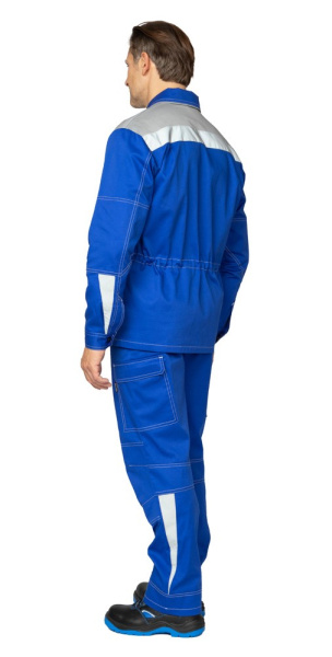 Куртка мужская летняя "Эко-Труд" василёк/светло-серый, СОП