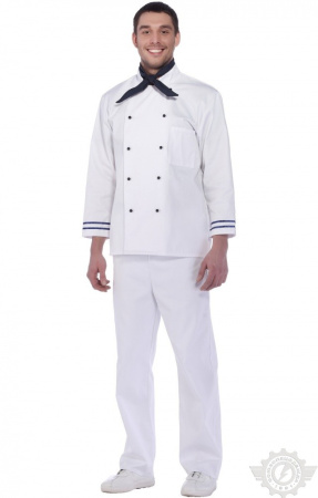 Куртка поварская (китель) "Люкс-Лайт" синяя полоска