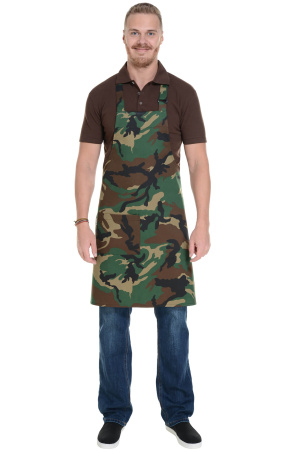 Фартук HORECA (ХОРЕКА) с нагрудником camouflage green (камуфляжный зеленый)