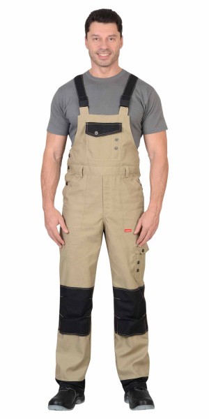 Полукомбинезон "Вест-Ворк" бежевый с черным пл. 275 г/кв.м