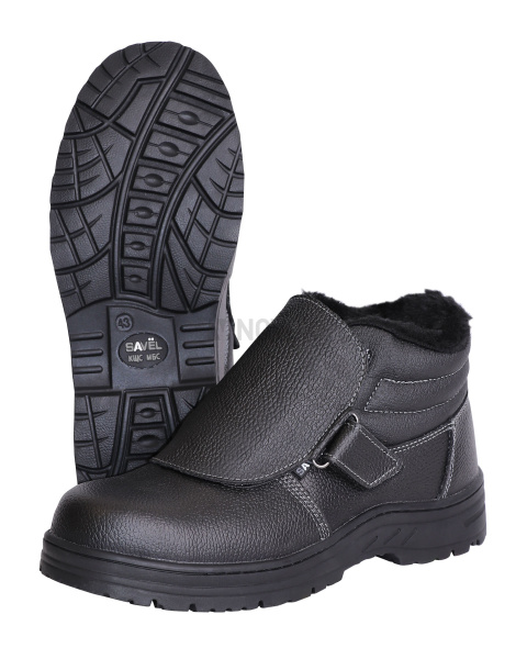 Ботинки сварщика зимние ТИТАН, кожа, ПКП, иск.мех, Нитрил