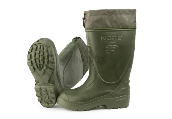Сапоги ЭВА мужские зимние Nord (STEP) -45 (-55С) , с 4-слойным чулком и манжетой, оливковые